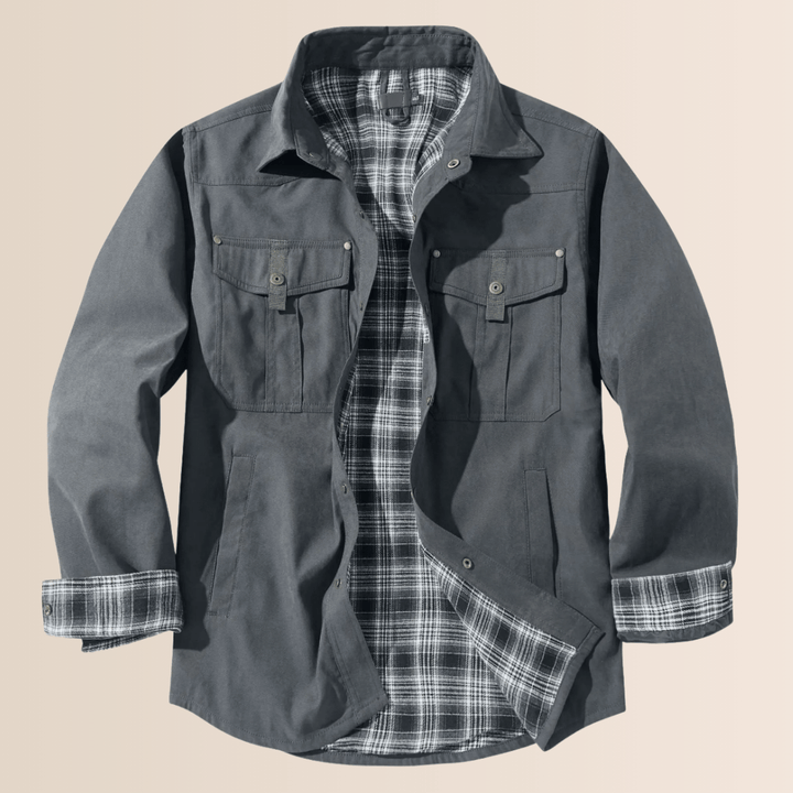Veste à carreaux en flanelle vintage pour homme