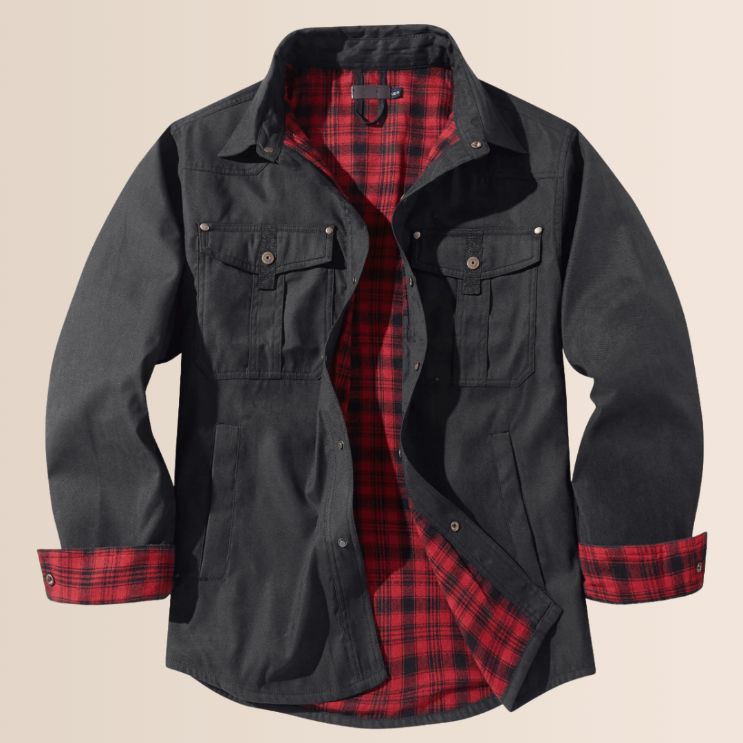 Veste à carreaux en flanelle vintage pour homme