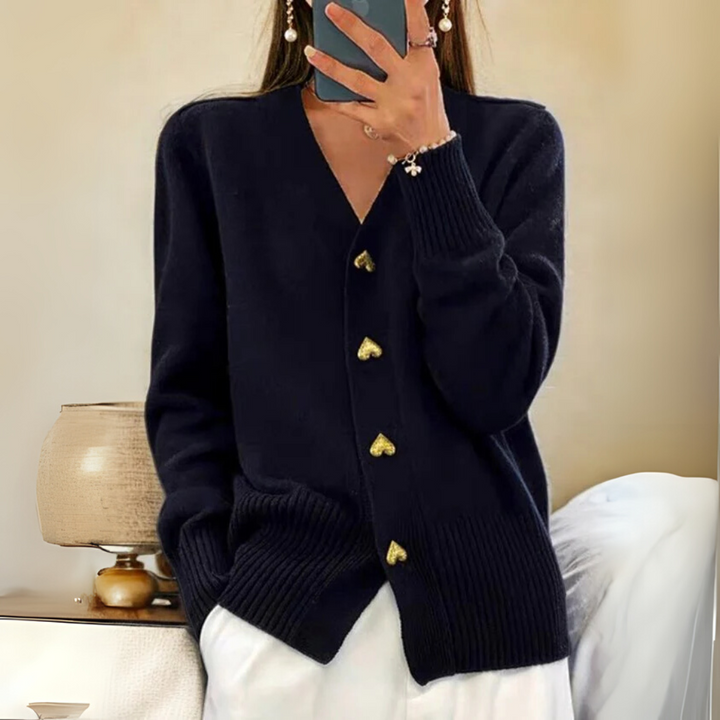 Cardigan chaud en tricot boutonné