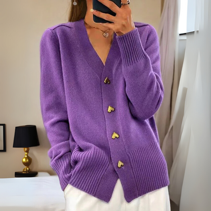 Cardigan chaud en tricot boutonné