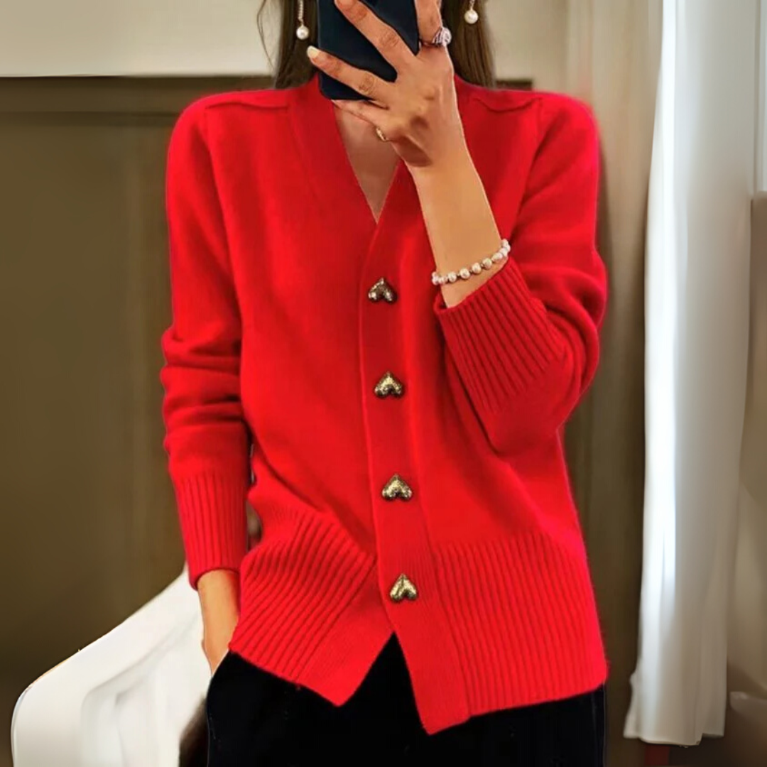 Cardigan chaud en tricot boutonné