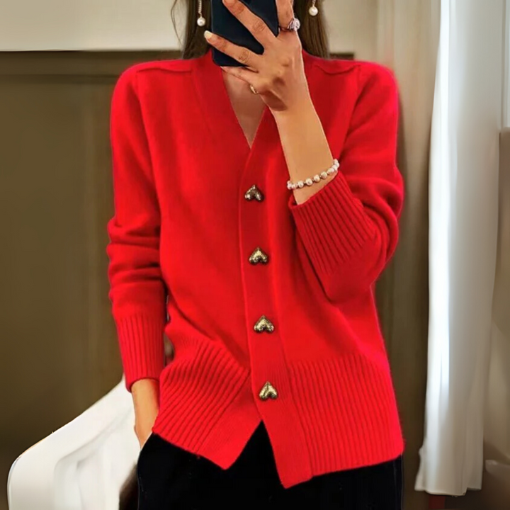 Cardigan chaud en tricot boutonné