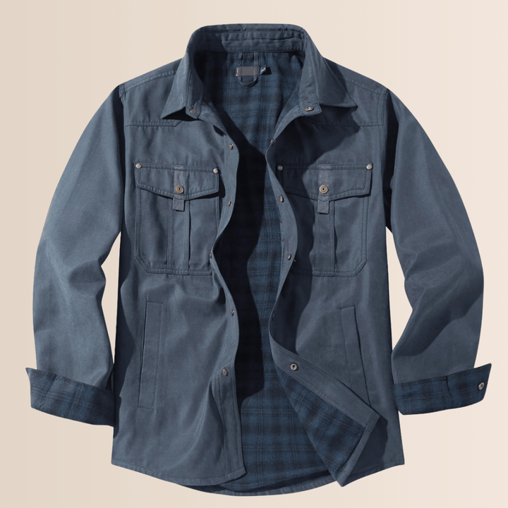 Veste à carreaux en flanelle vintage pour homme