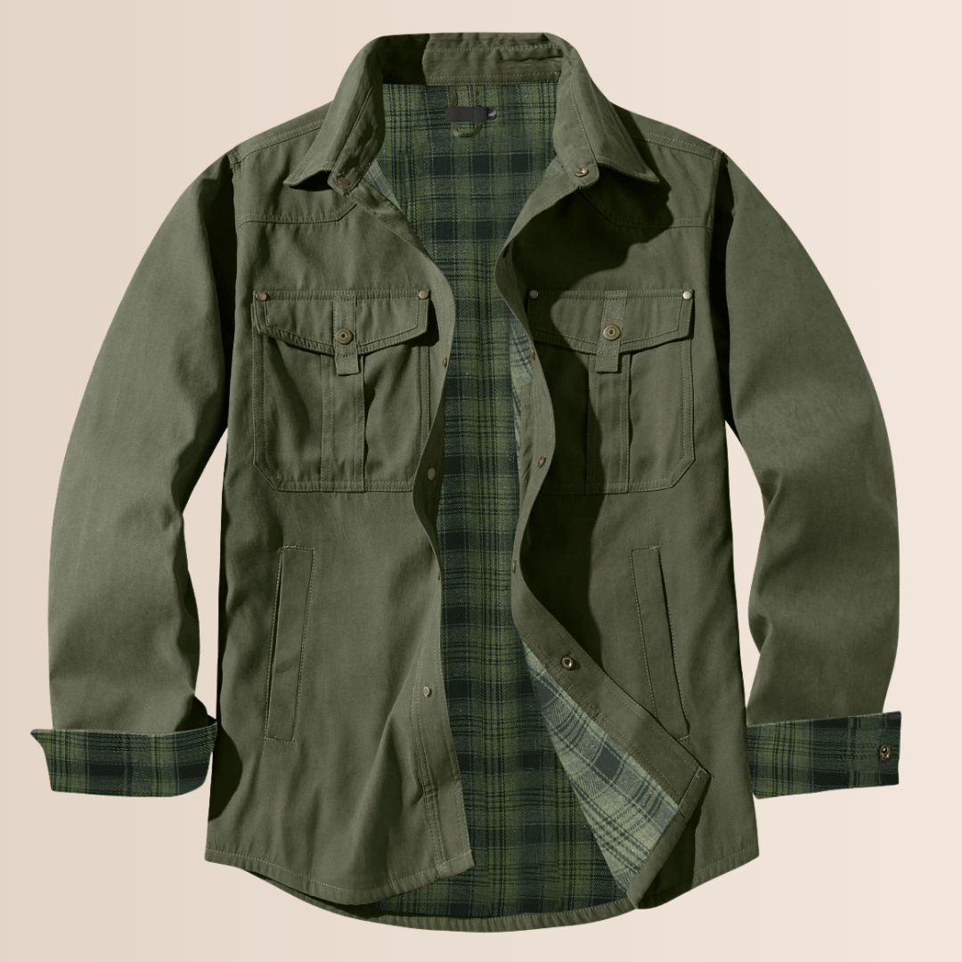 Veste à carreaux en flanelle vintage pour homme