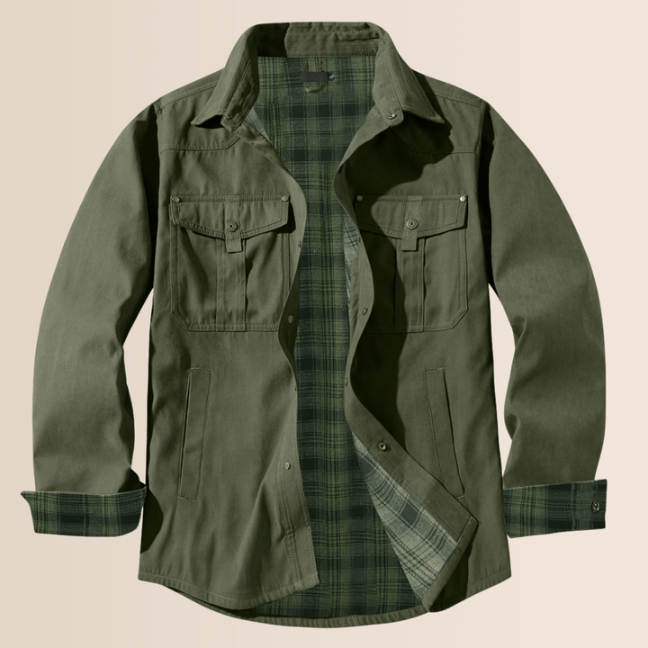 Veste à carreaux en flanelle vintage pour homme