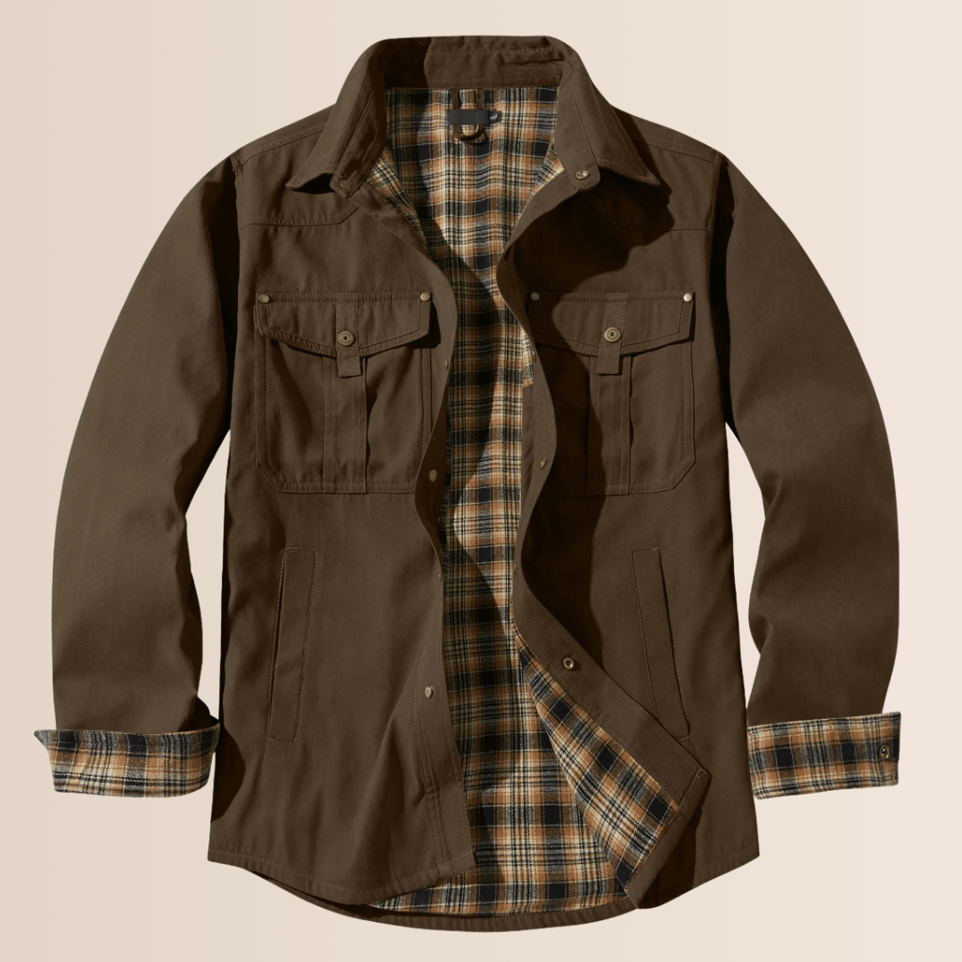 Veste à carreaux en flanelle vintage pour homme