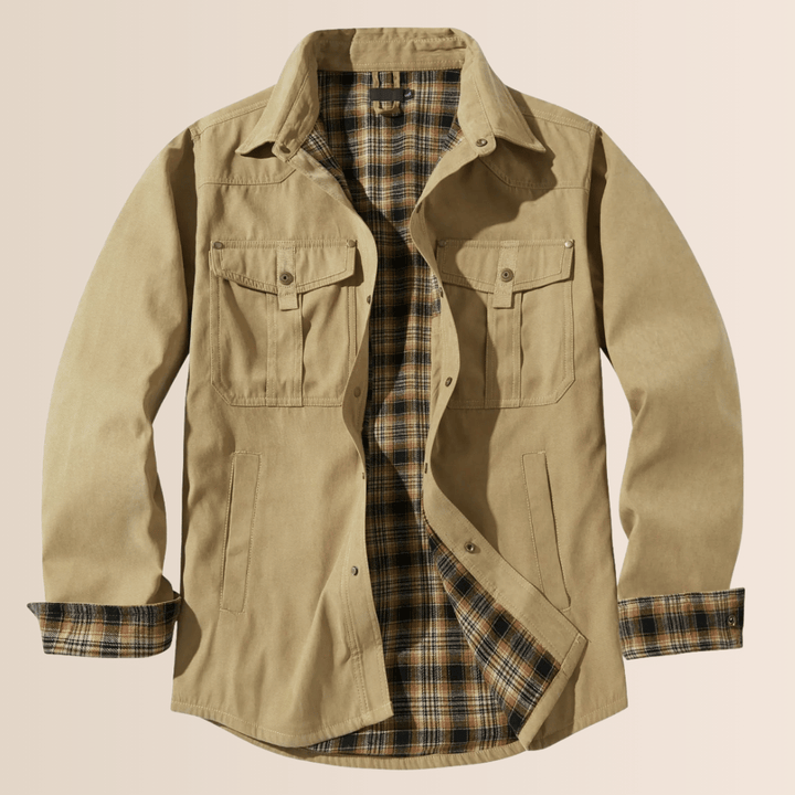 Veste à carreaux en flanelle vintage pour homme