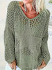 Pull bohème en résille pour femme avec manches trois quarts