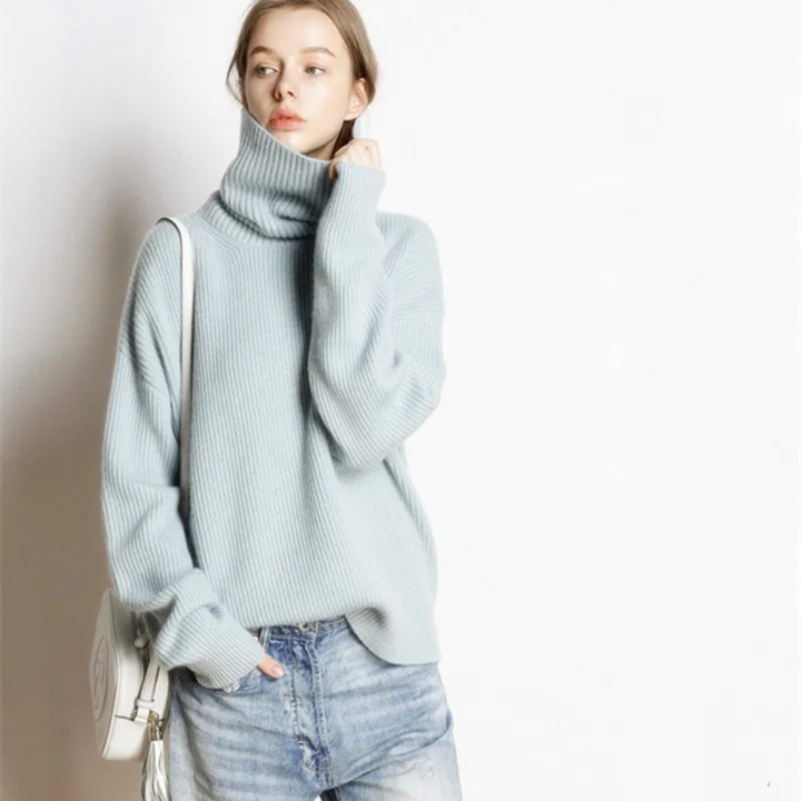 Pull col roulé oversize pour femme