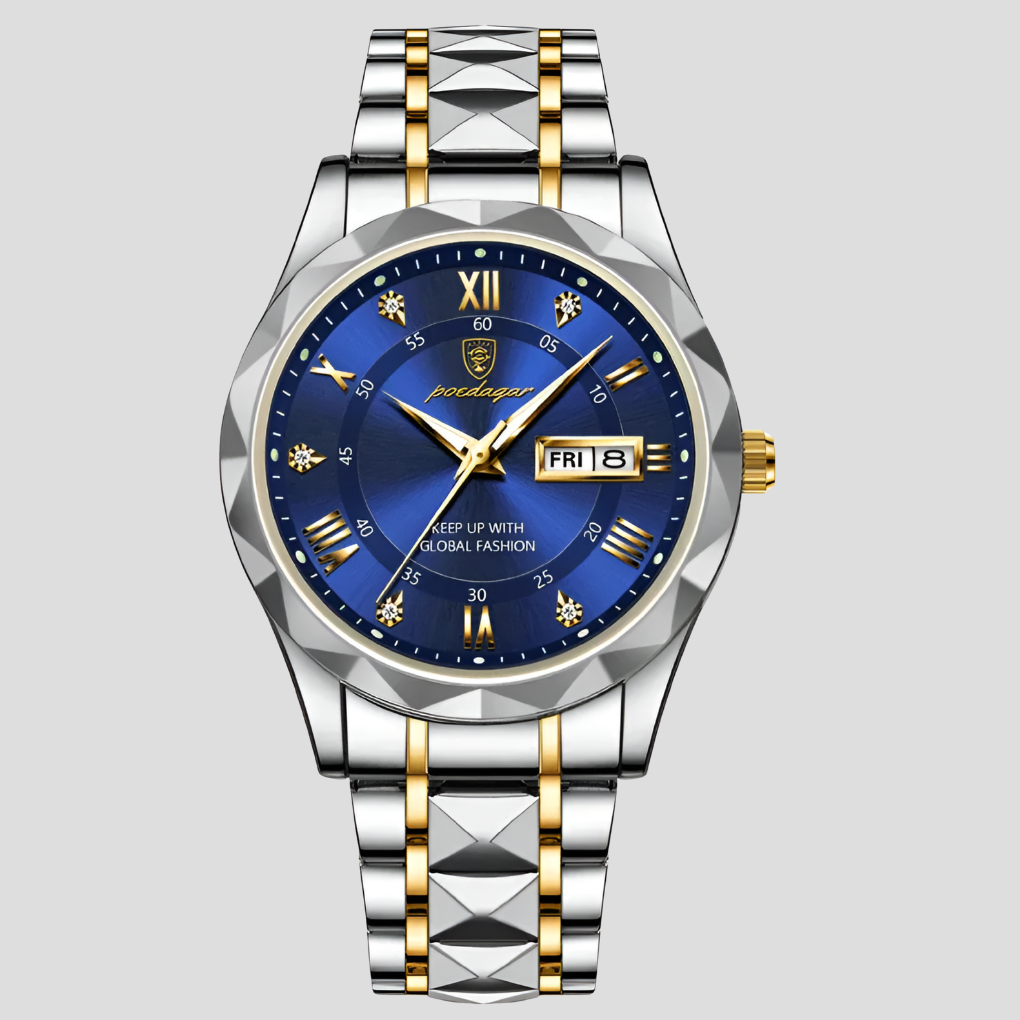 Montre de luxe en acier inoxydable pour homme, idéale au quotidien