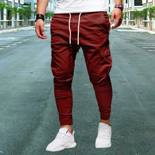 Pantalon cargo décontracté pour homme avec poches à rabat