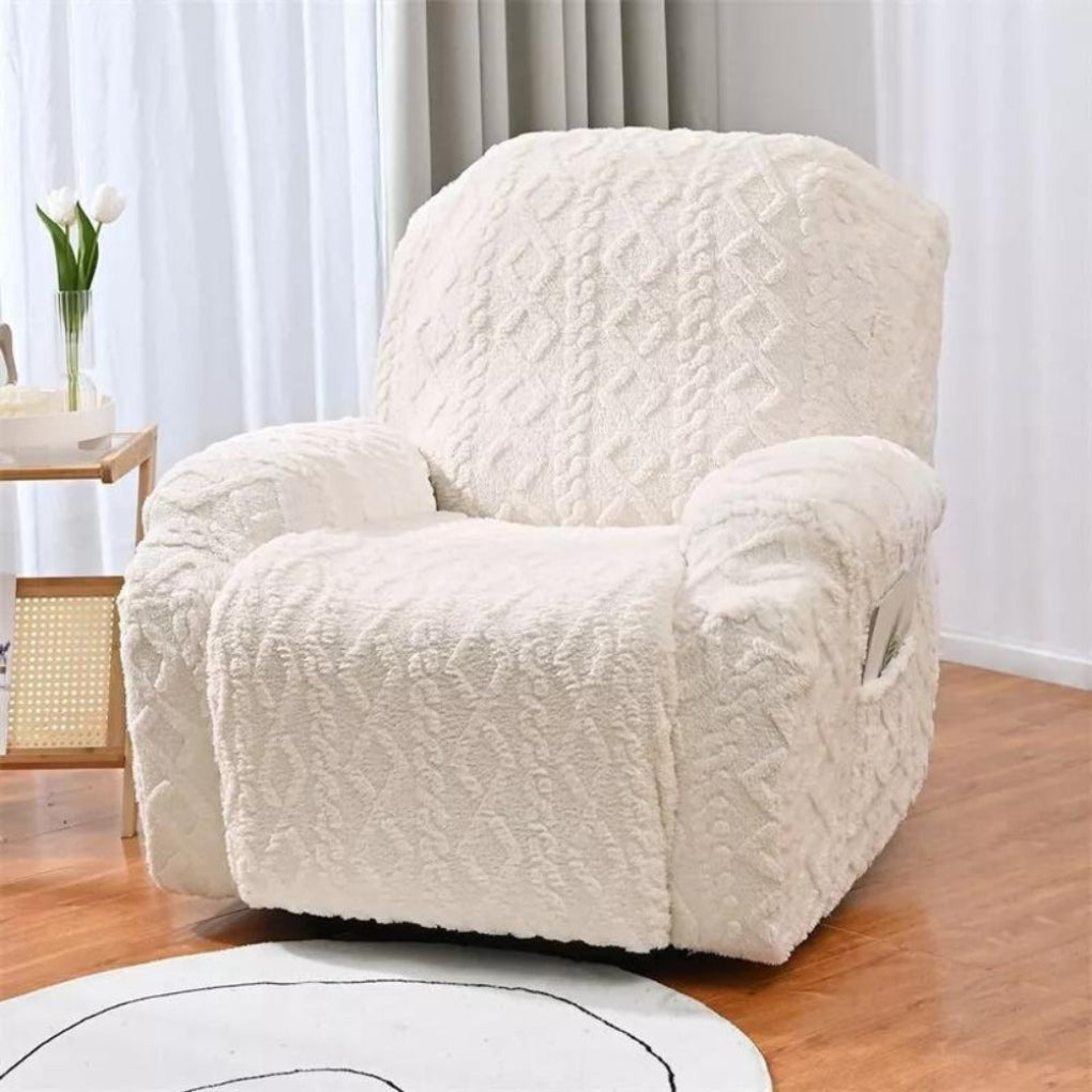 Housse de canapé inclinable en peluche douce et antidérapante pour l'hiver