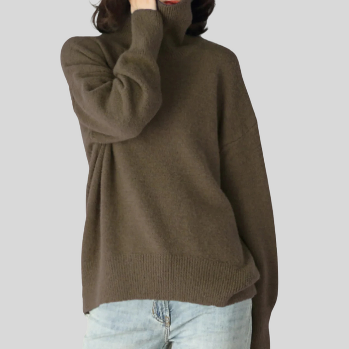 Pull à col roulé moderne pour femme