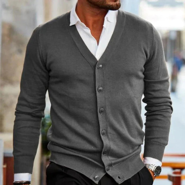 Cardigan en coton pour homme au style décontracté