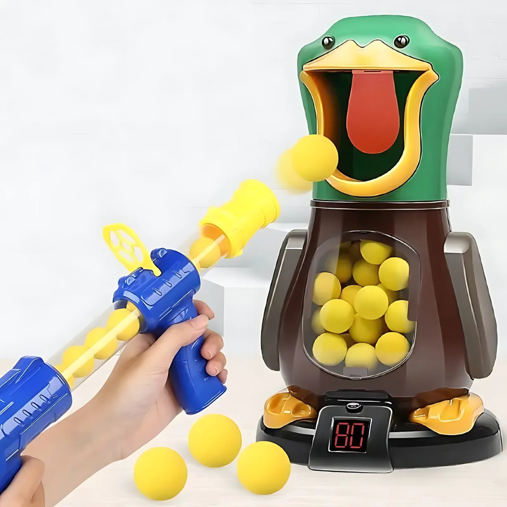 Jeu de balles souples à air comprimé avec canard marcheur et lumières