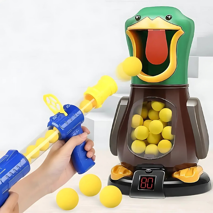 Jeu de balles souples à air comprimé avec canard marcheur et lumières