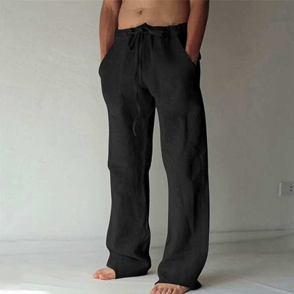 Pantalon décontracté confortable à taille haute avec cordon de serrage