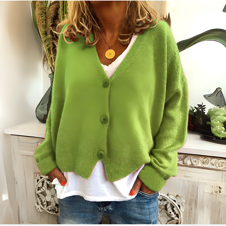 Cardigan en tricot doux coupe décontractée pour femme
