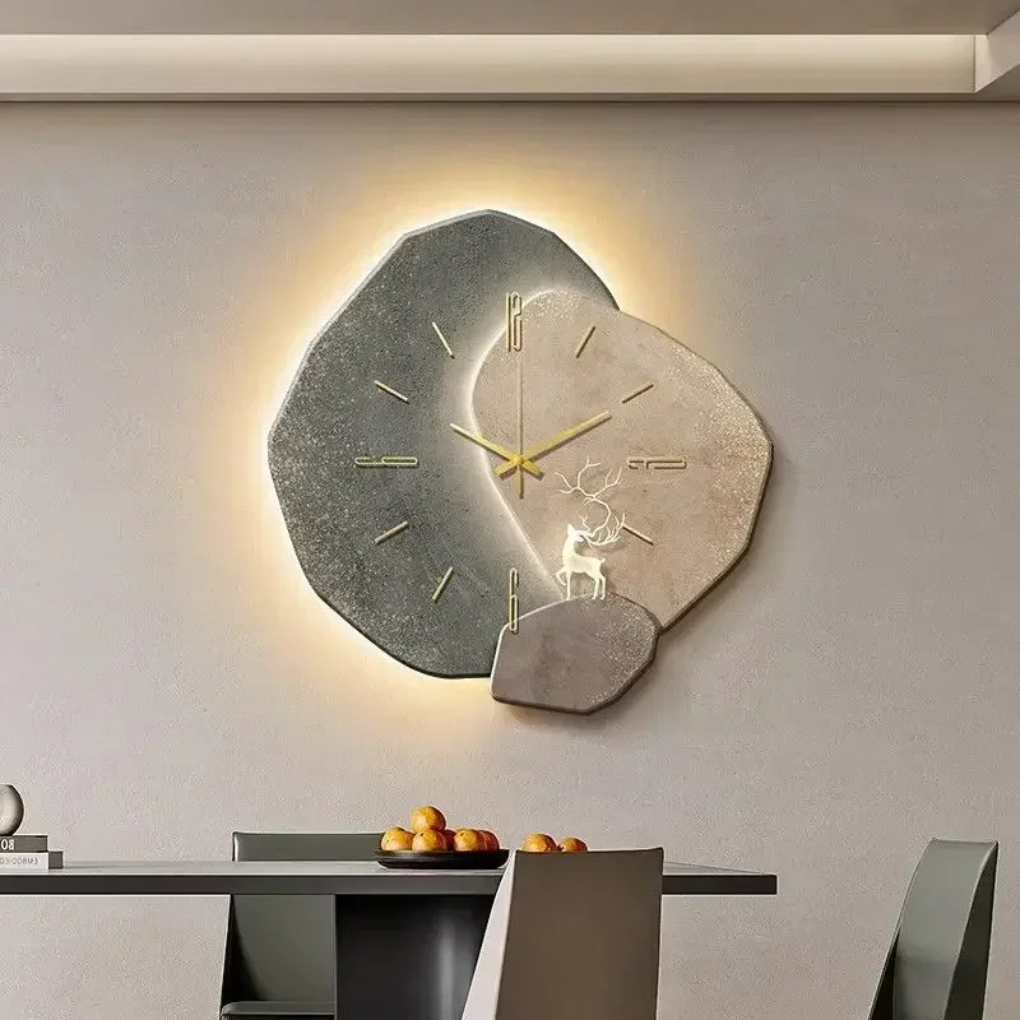 Horloge murale minimaliste moderne avec lumière