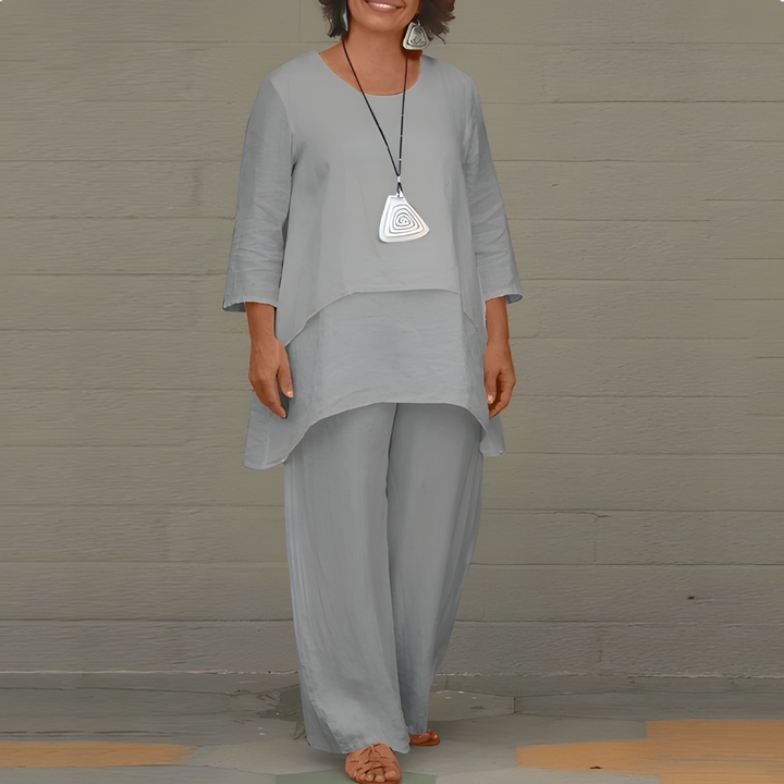 Ensemble 2 Pièces en Lin Élégant pour Femme