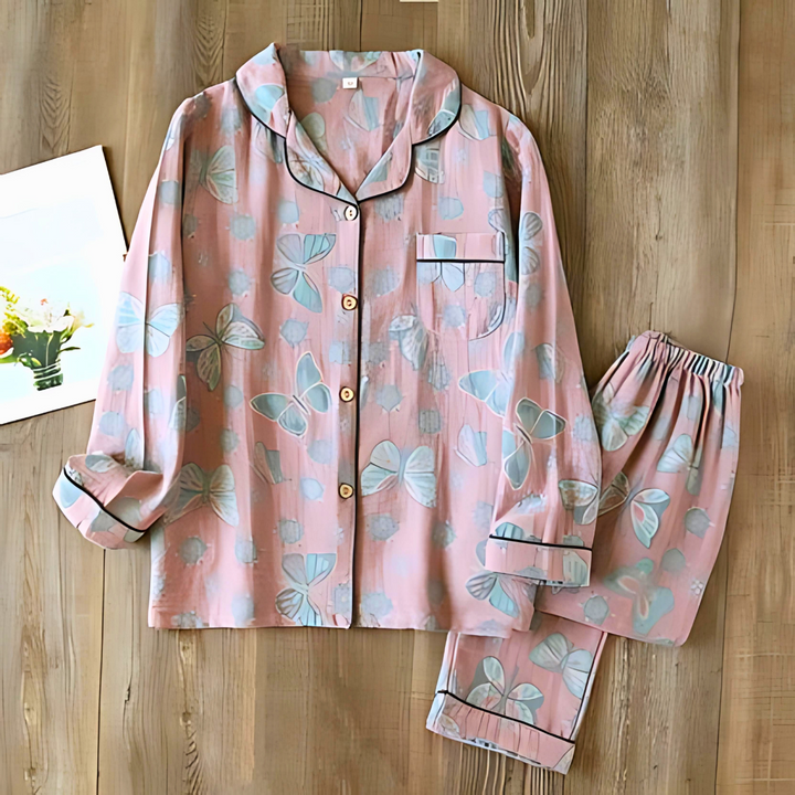 Pyjama 2 pièces en coton avec imprimé papillon