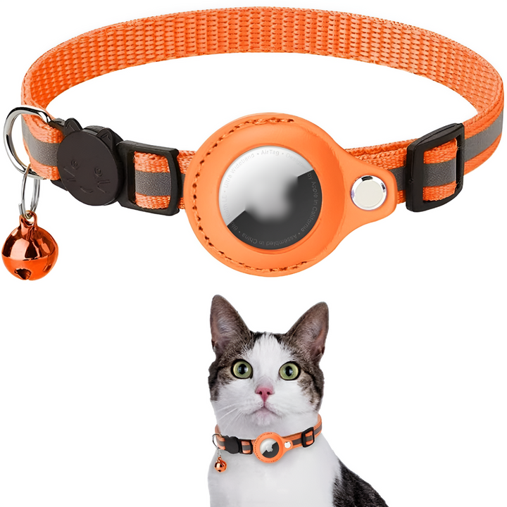 Collier GPS pour chat avec design réfléchissant