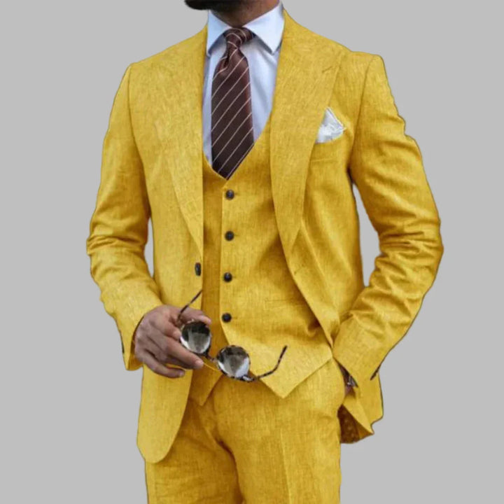 Costume trois pièces léger pour homme avec col rabattu