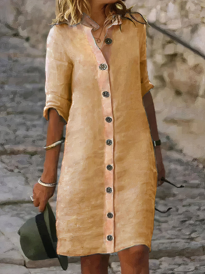 Robe-Chemise d'Été en Lin pour Femme