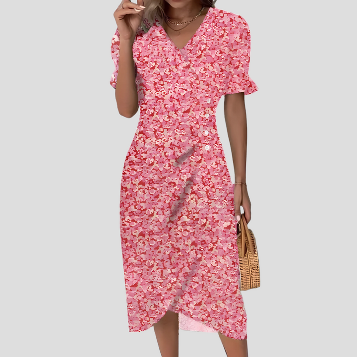 Robe midi fleurie élégante pour femme