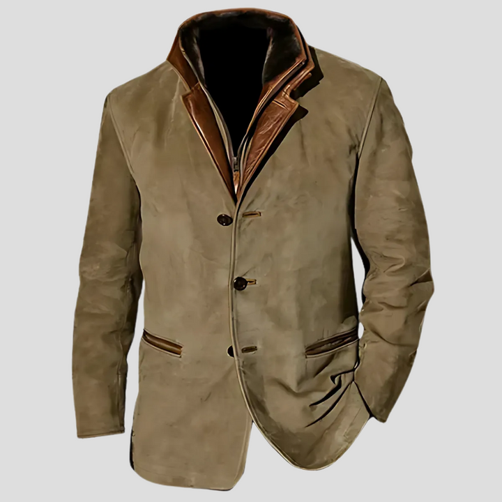 Veste rétro à col contrasté pour homme