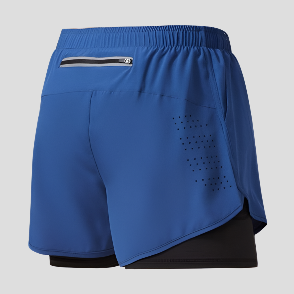 Short de course zippé à séchage rapide pour homme