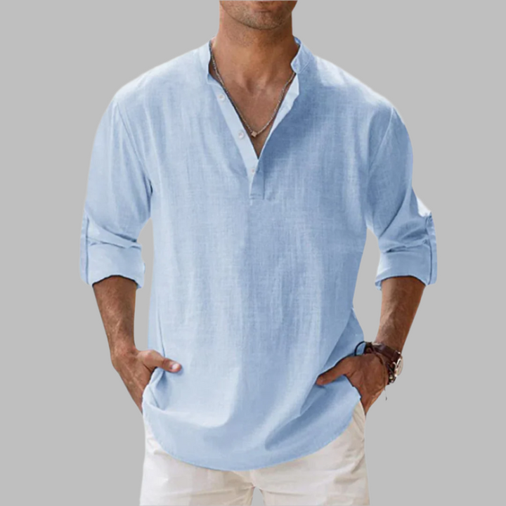 Chemise d'été décontractée en lin pour homme