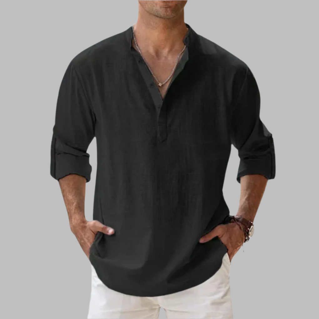 Chemise d'été décontractée en lin pour homme
