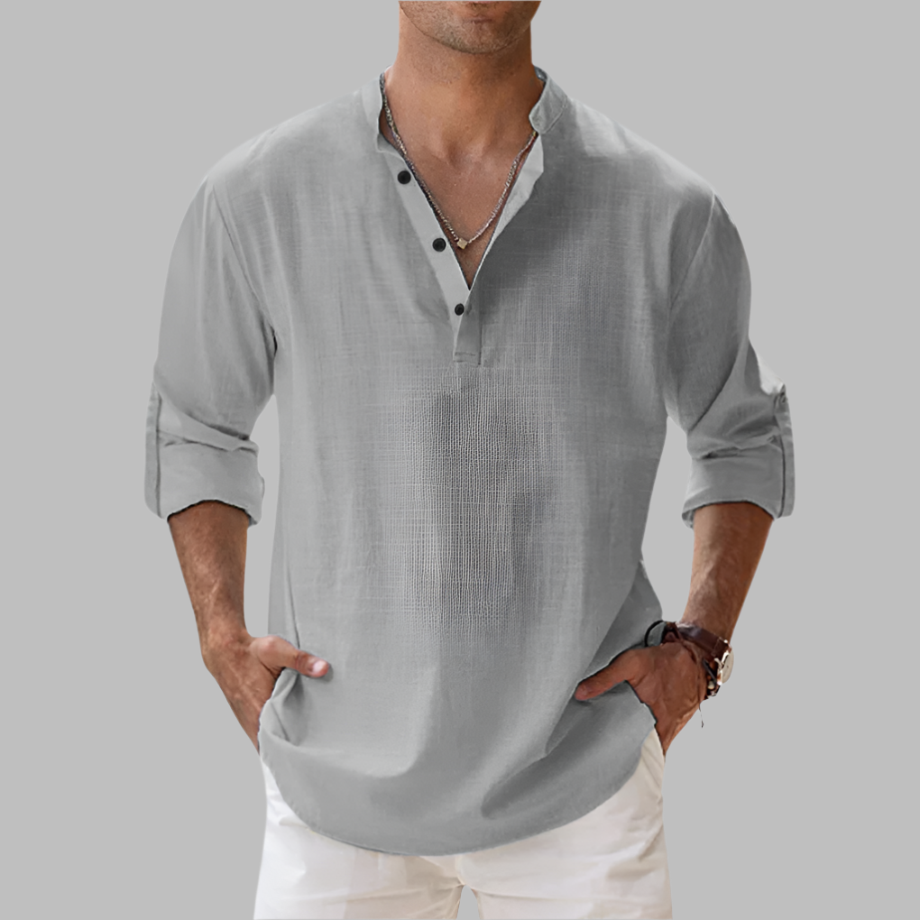 Chemise d'été décontractée en lin pour homme