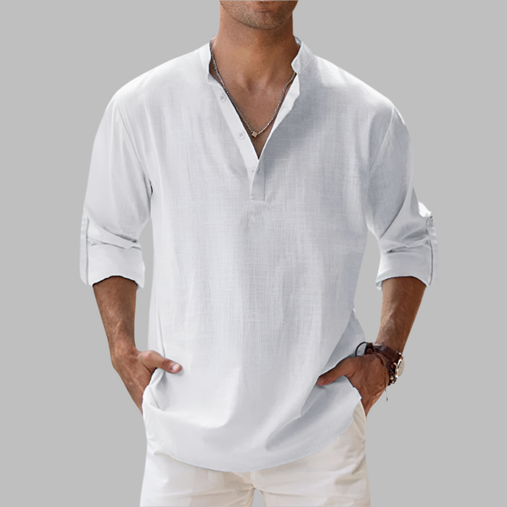 Chemise d'été décontractée en lin pour homme