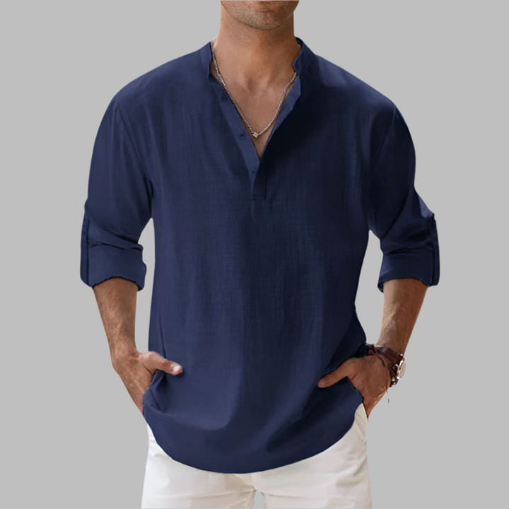 Chemise d'été décontractée en lin pour homme