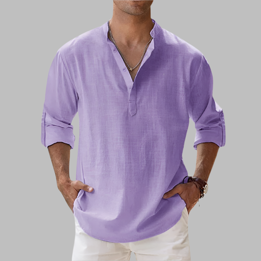 Chemise d'été décontractée en lin pour homme