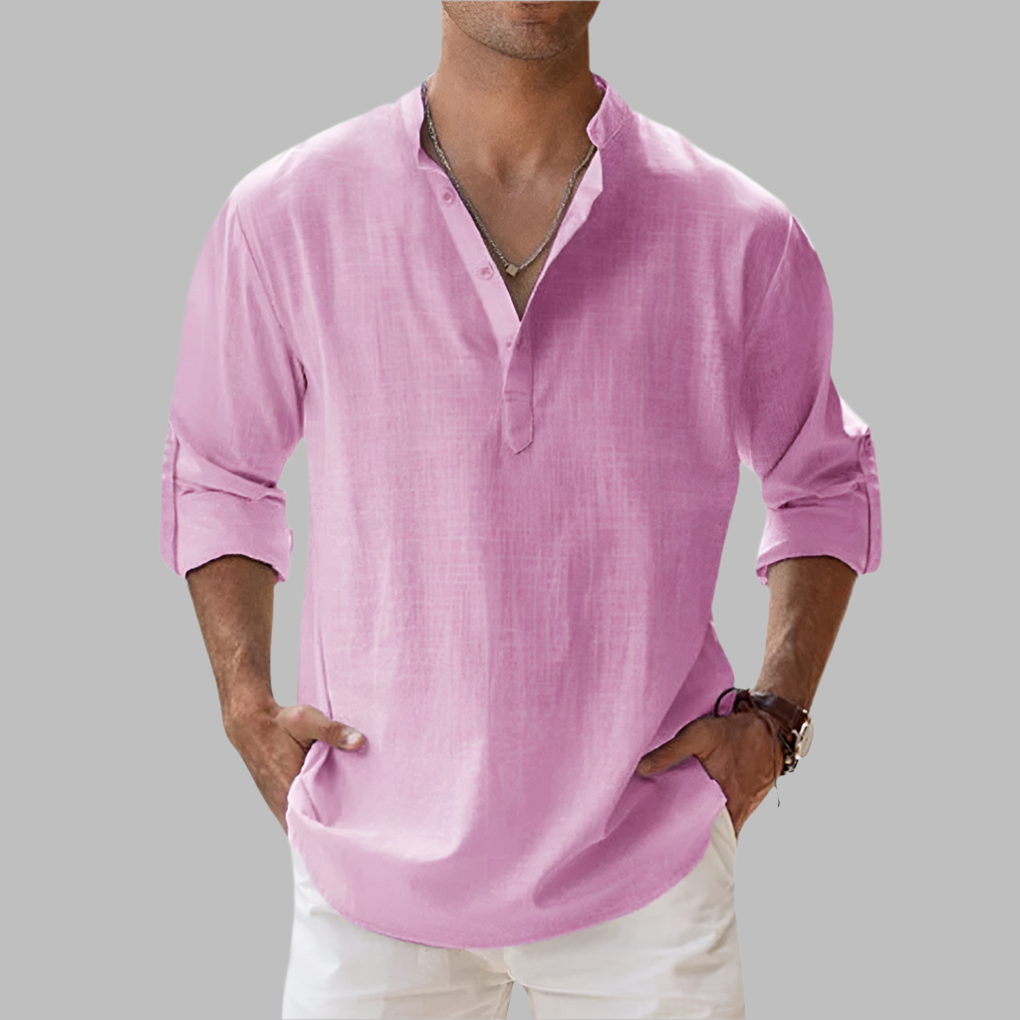 Chemise d'été décontractée en lin pour homme
