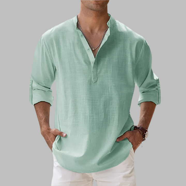 Chemise d'été décontractée en lin pour homme