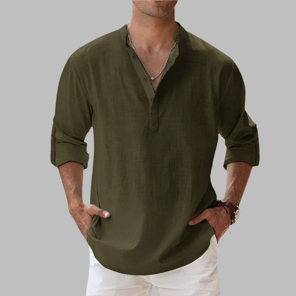 Chemise d'été décontractée en lin pour homme
