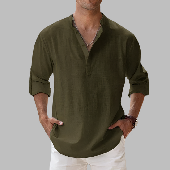 Chemise d'été décontractée en lin pour homme