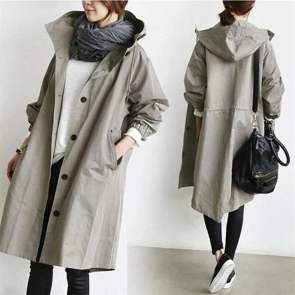 Trench-coat imperméable oversize pour femme : Élégance et protection pour la mi-saison