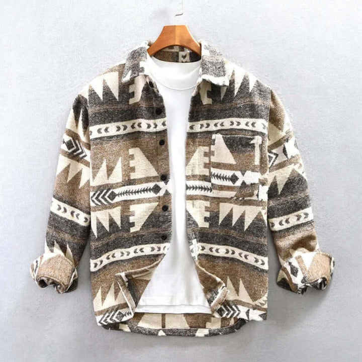 Veste chemise à imprimé aztèque du Sud-Ouest