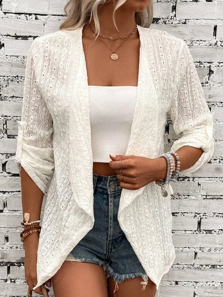 Cardigan coupe décontractée en tricot crocheté pour femme