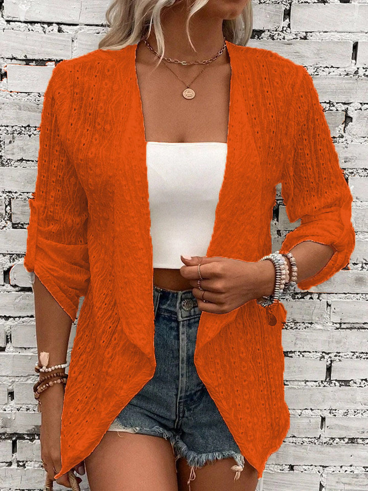 Cardigan coupe décontractée en tricot crocheté pour femme