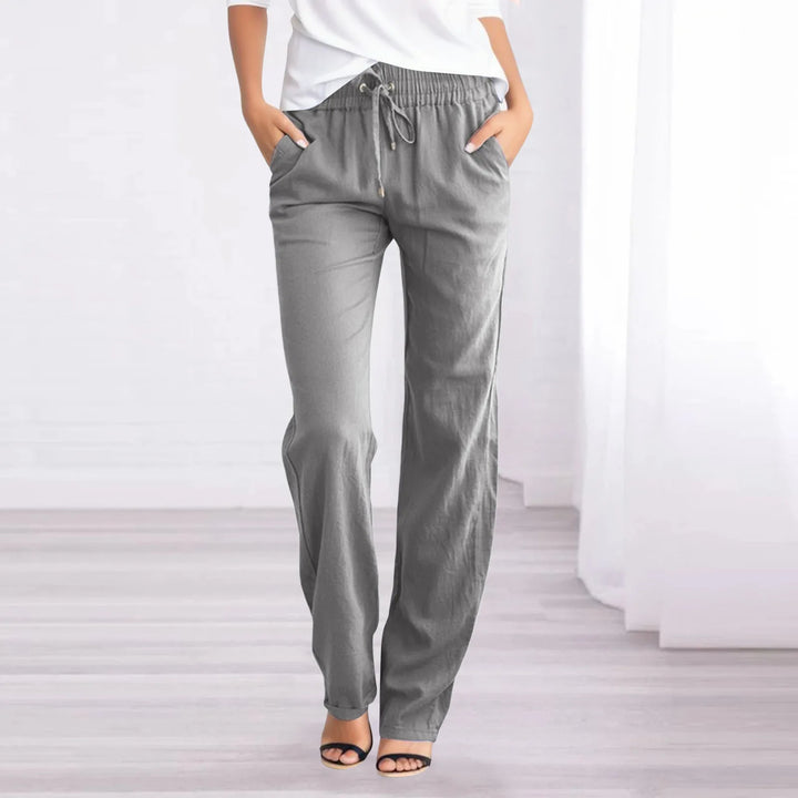 Pantalon aéré en coton et lin pour femme