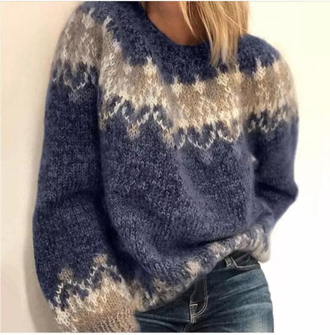 Jade - Pull tricoté robuste avec un motif élégant