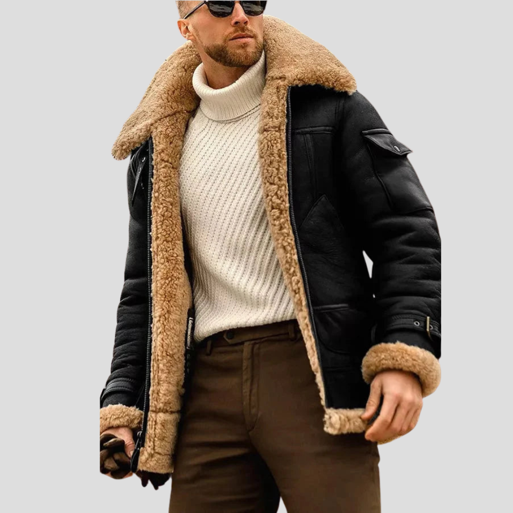 Veste motard camel pour homme