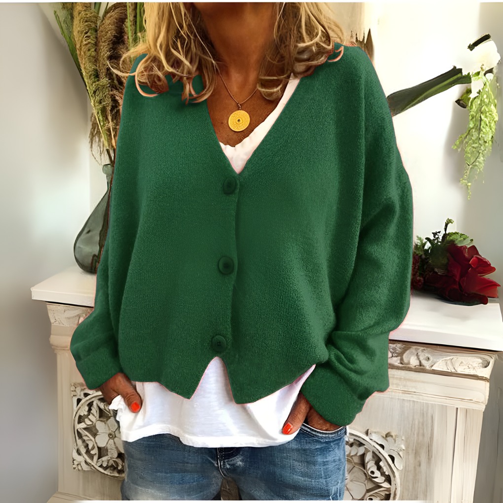 Cardigan en tricot doux coupe décontractée pour femme