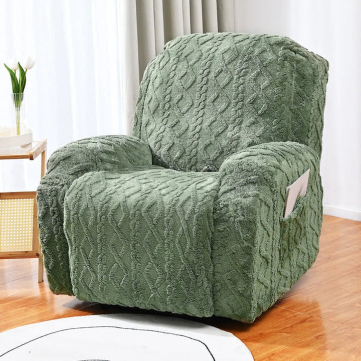 Housse de canapé inclinable en peluche douce et antidérapante pour l'hiver